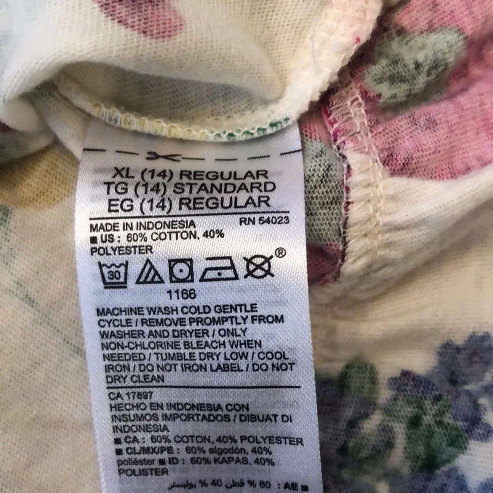 NWOT Old Navy Floral Peplum Cream Top XL 14